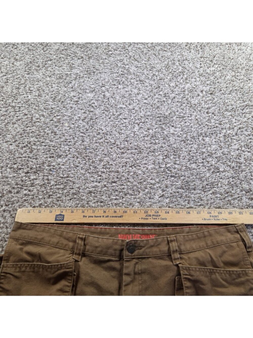 Wolverine Pants Mens 42x26 Canvas Double Knee Workwear Tan Brown Work - Picture 2 of 5